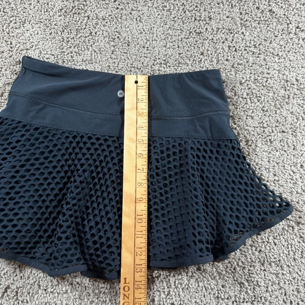 90 Degree by Reflex Black fishnet Mesh Athletic Tennis Skort Medium‎ sporty gym